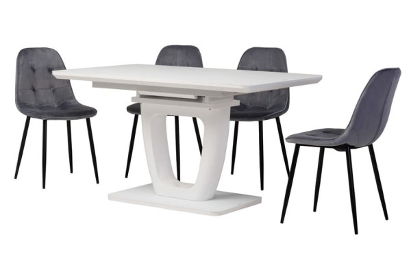 Раскладной обеденный стол Vetro Mebel TML-561 Матовый белый-13