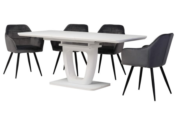 Раскладной обеденный стол Vetro Mebel TML-561 Матовый белый-14