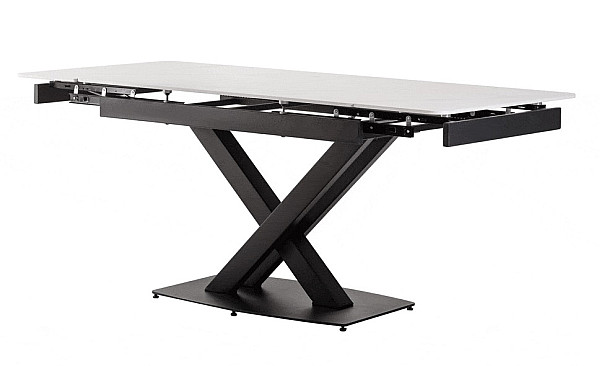 Керамічний стіл розкладний обідній Vetro Mebel TML-817-1 Білий мармур-10