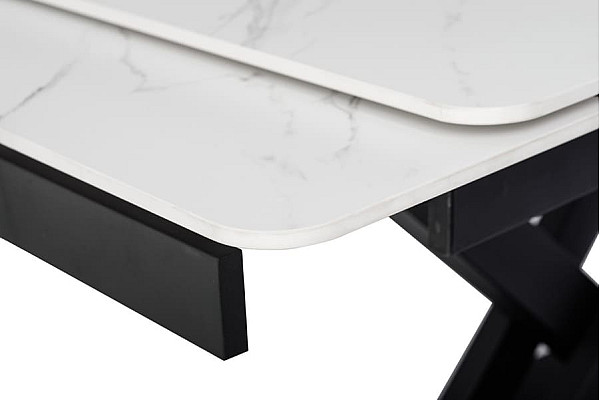Керамічний стіл розкладний обідній Vetro Mebel TML-817-1 Білий мармур-11