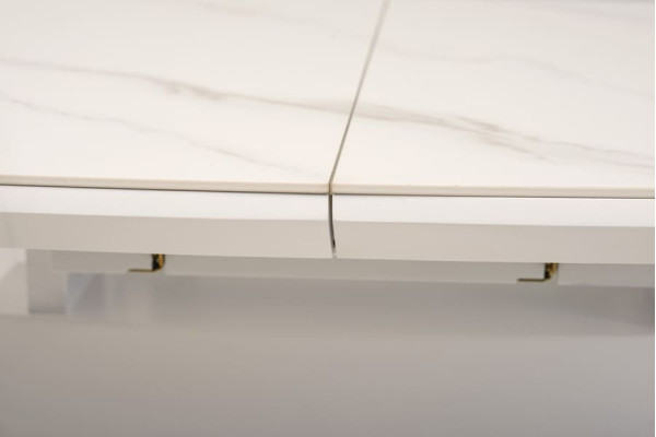 Розкладний обідній стіл Vetro Mebel TML-850 Білий мармур-8