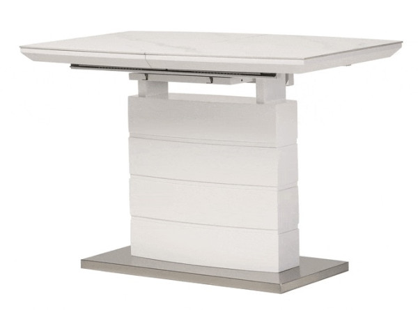 Розкладний обідній стіл Vetro Mebel TML-850 Білий мармур-0