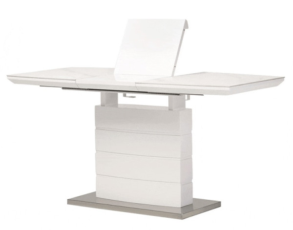 Розкладний обідній стіл Vetro Mebel TML-850 Білий мармур-1