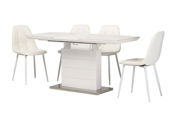 Розкладний обідній стіл Vetro Mebel TML-850 Білий мармур-10