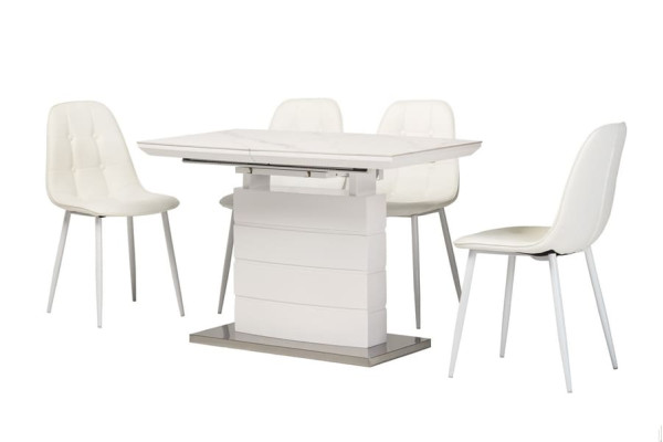 Розкладний обідній стіл Vetro Mebel TML-850 Білий мармур-11