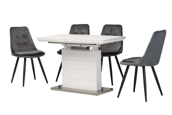 Розкладний обідній стіл Vetro Mebel TML-850 Білий мармур-13