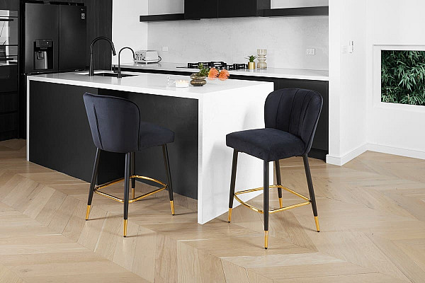 Полубарный стул Vetro Mebel B-126 Черный вельвет-1