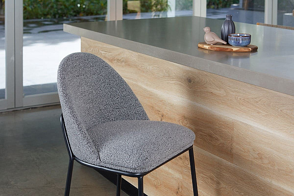 Полубарный стул Vetro Mebel B-150 Серый ткань букле-2