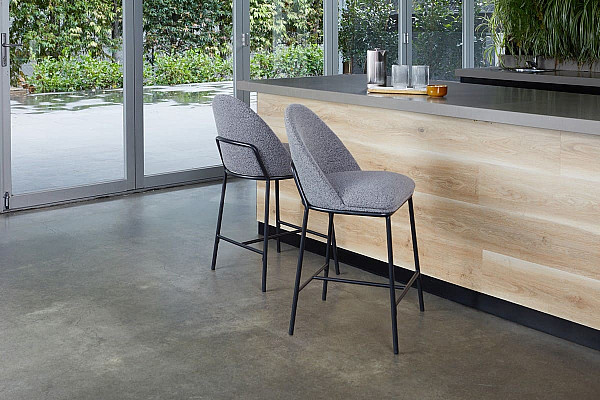 Полубарный стул Vetro Mebel B-150 Серый ткань букле-1