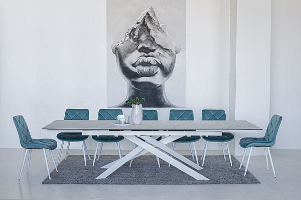 Стул Vetro Mebel M-45 Голубой топаз-белый-3