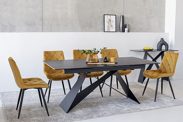 Стул Vetro Mebel M-45 Горчичный-черный-4