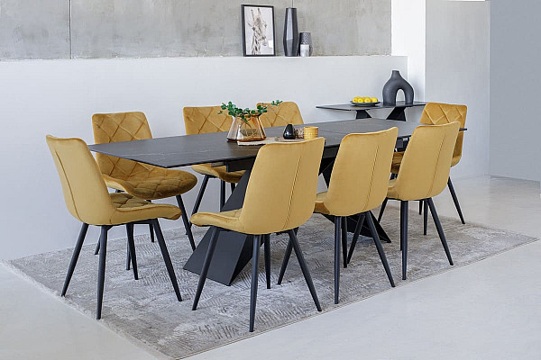 Стул Vetro Mebel M-45 Горчичный-черный-5