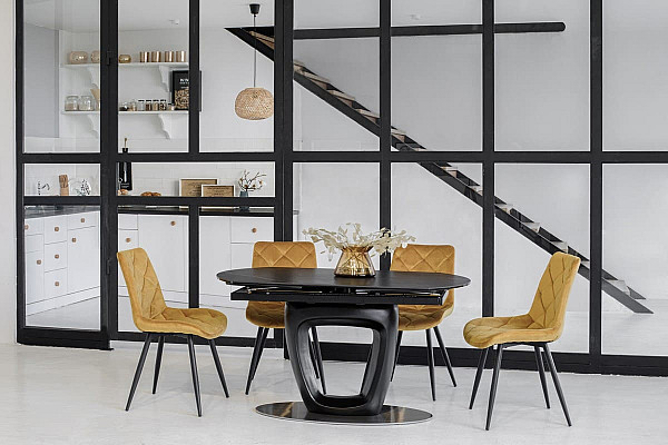 Стул Vetro Mebel M-45 Горчичный-черный-2