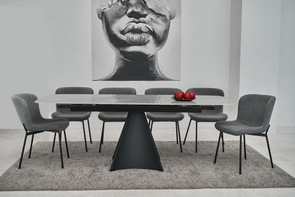 Стілець Vetro Mebel M-49 Сірий-чорний Тканина-2