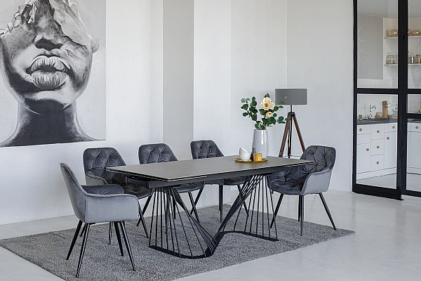 Стілець крісло Vetro Mebel M-65 Сірий велюр-1