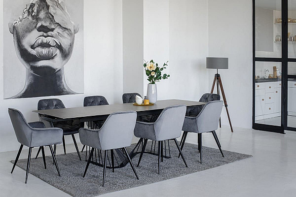 Стілець крісло Vetro Mebel M-65 Сірий велюр-2