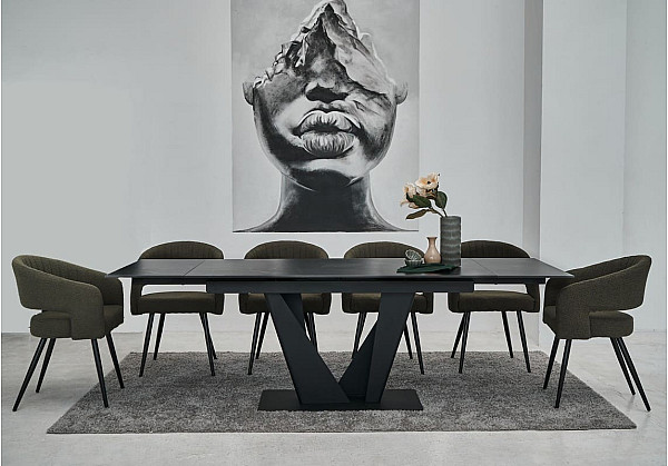 Стілець Vetro Mebel M-68 Оливково-чорний Тканина-2