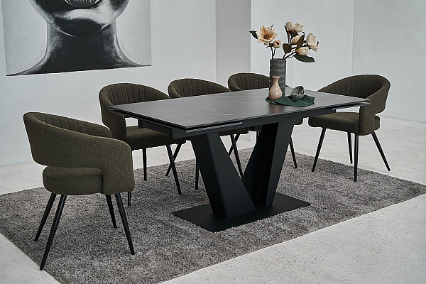 Стілець Vetro Mebel M-68 Оливково-чорний Тканина-3