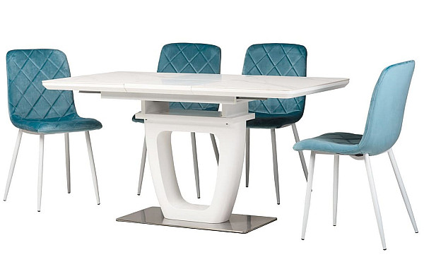 Стул Vetro Mebel N-41 Голубой топаз-белый-1