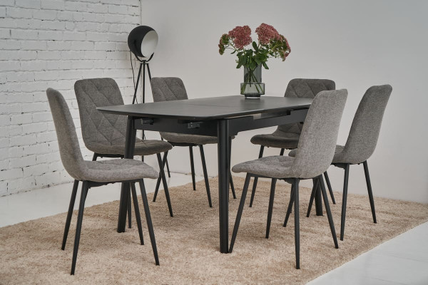 Стілець Vetro Mebel N-41 Сірий-чорний Рогожка-2