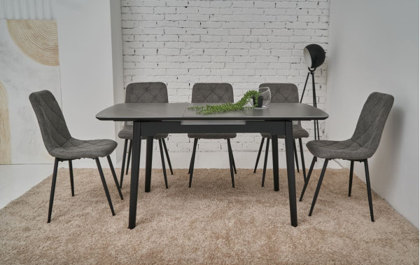 Стілець Vetro Mebel N-41 Сірий-чорний Рогожка-1