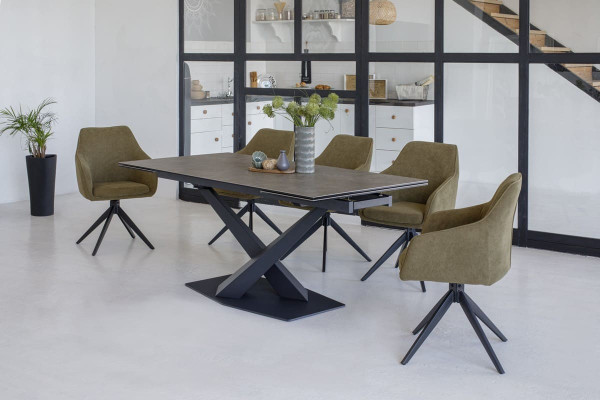 Стул поворотный Vetro Mebel R-100 Оливка вельвет-2