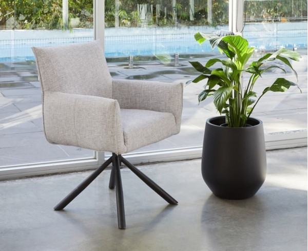 Стул поворотный Vetro Mebel R-90 Светло-серый меланж-1