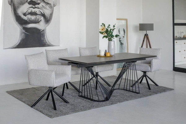 Стул поворотный Vetro Mebel R-90 Светло-серый меланж-3