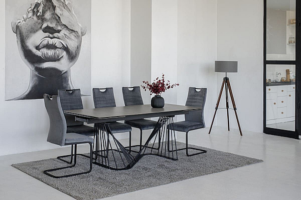 Стул Vetro Mebel S-121 Серый-черный велюр-1