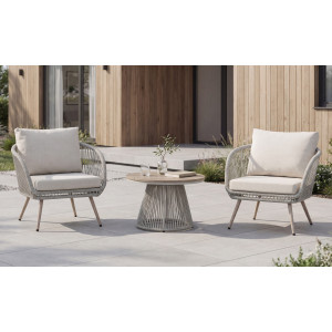 Комплект садовой мебели Vetro Mebel Белладжо ODS-2 Дрифтвуд грей/айвори
