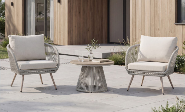 Комплект садовой мебели Vetro Mebel Белладжо ODS-2 Дрифтвуд грей/айвори-0