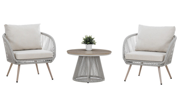 Комплект садовой мебели Vetro Mebel Белладжо ODS-2 Дрифтвуд грей/айвори-1