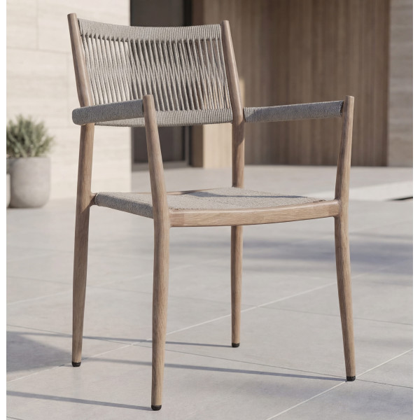 Стілець садовий Vetro Mebel Етна ODC-15 Айворі/білий дуб-0