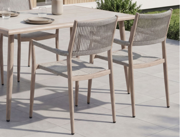 Стілець садовий Vetro Mebel Етна ODC-15 Айворі/білий дуб-3