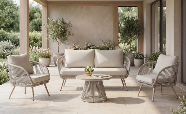 Комплект садовой мебели Vetro Mebel Капри ODS-1 Дрифтвуд грей/айвори-0