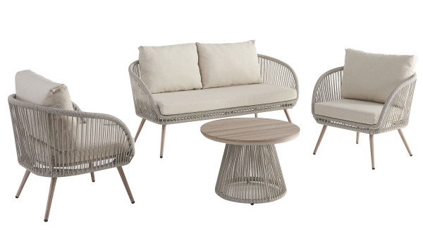 Комплект садовой мебели Vetro Mebel Капри ODS-1 Дрифтвуд грей/айвори-1