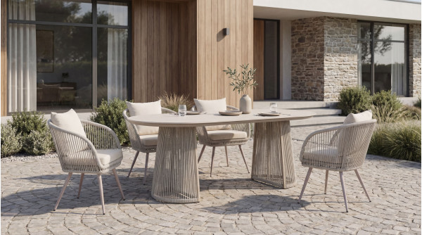 Стілець садовий Vetro Mebel Лукка ODC-10 Айворі/білий дуб-3