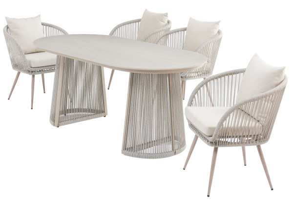 Стілець садовий Vetro Mebel Лукка ODC-10 Айворі/білий дуб-12