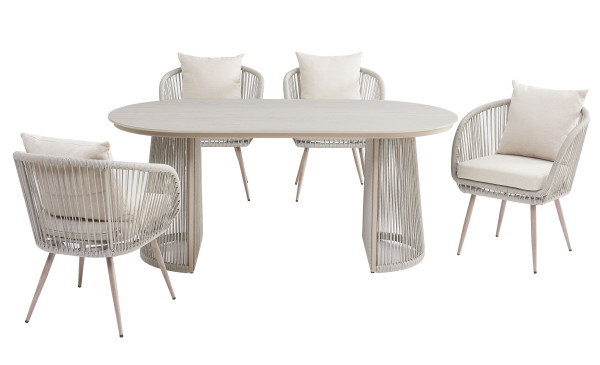 Стілець садовий Vetro Mebel Лукка ODC-10 Айворі/білий дуб-13