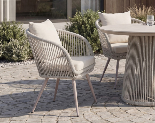 Стілець садовий Vetro Mebel Лукка ODC-10 Айворі/білий дуб-2