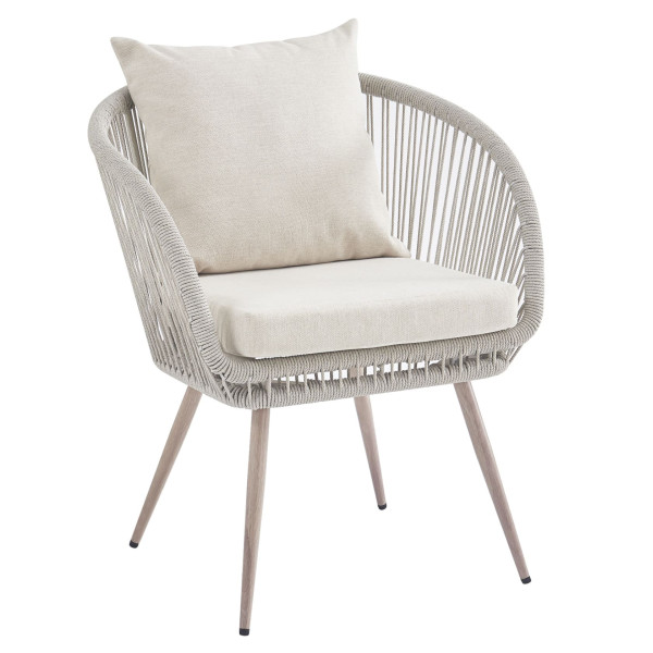 Стілець садовий Vetro Mebel Лукка ODC-10 Айворі/білий дуб-4