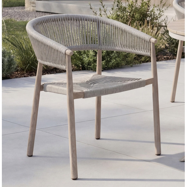 Стілець садовий Vetro Mebel Нолі ODC-20 Айворі/білий дуб-0