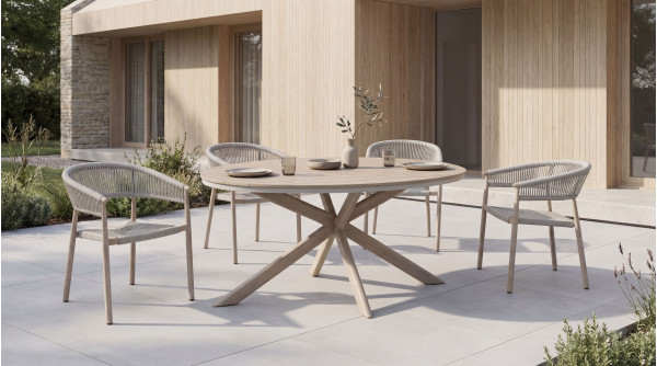 Стілець садовий Vetro Mebel Нолі ODC-20 Айворі/білий дуб-3