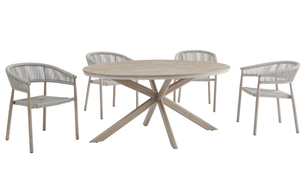 Стілець садовий Vetro Mebel Нолі ODC-20 Айворі/білий дуб-9