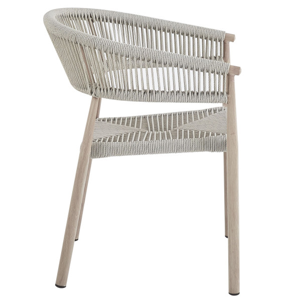 Стілець садовий Vetro Mebel Нолі ODC-20 Айворі/білий дуб-6