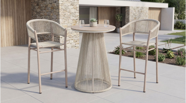 Стілець барний садовий Vetro Mebel Равелло ODB-10 Айворі/білий дуб-3