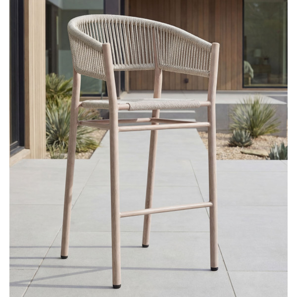 Стілець барний садовий Vetro Mebel Равелло ODB-10 Айворі/білий дуб-0