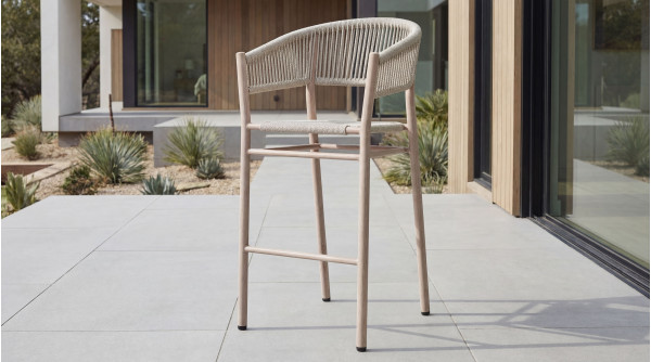 Стілець барний садовий Vetro Mebel Равелло ODB-10 Айворі/білий дуб-2