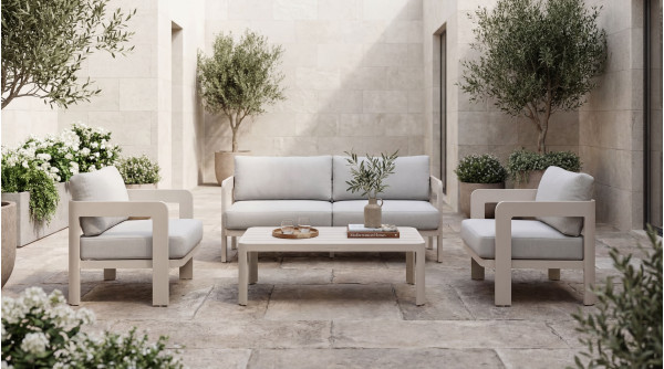 Комплект садових меблів Vetro Mebel Саванна ODS-3 Білий пісок/кремовий-1