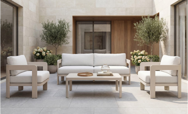 Комплект садових меблів Vetro Mebel Саванна ODS-3 Білий пісок/кремовий-0